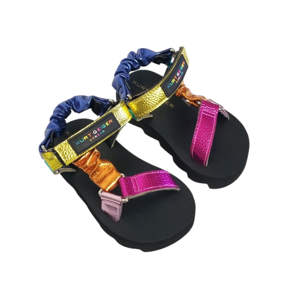 KURT GEIGER Mini Orion Sandals Little Girls Size 5 Metallic Rainbow NWOT